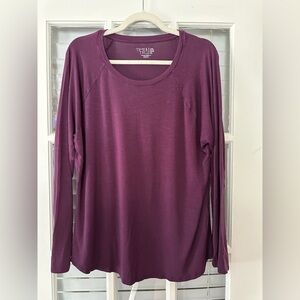Time and Tru Women’s XXL (20) Wine Hacci Long Sleeve Soft Knit Tee